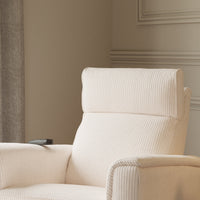 Monogram by Namesake Willa Deluxe Power Recliner and Swivel Glider with Heat + Massage | Ivory Corduroy