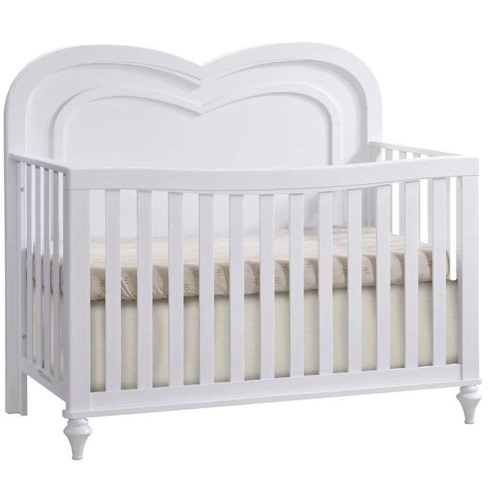 Natart Greta 4-in-1 Convertible Crib with Heart Shaped Decorative Molding