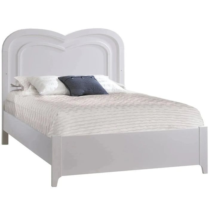 Natart Greta Double Bed 54’’ (Low-Profile Footboard) with Heart Shaped Decorative Molding