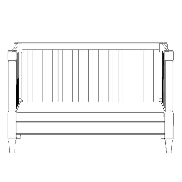 Milk Street Baby Sage Traditional Crib Stabilizer Bar for Day Bed Conversion