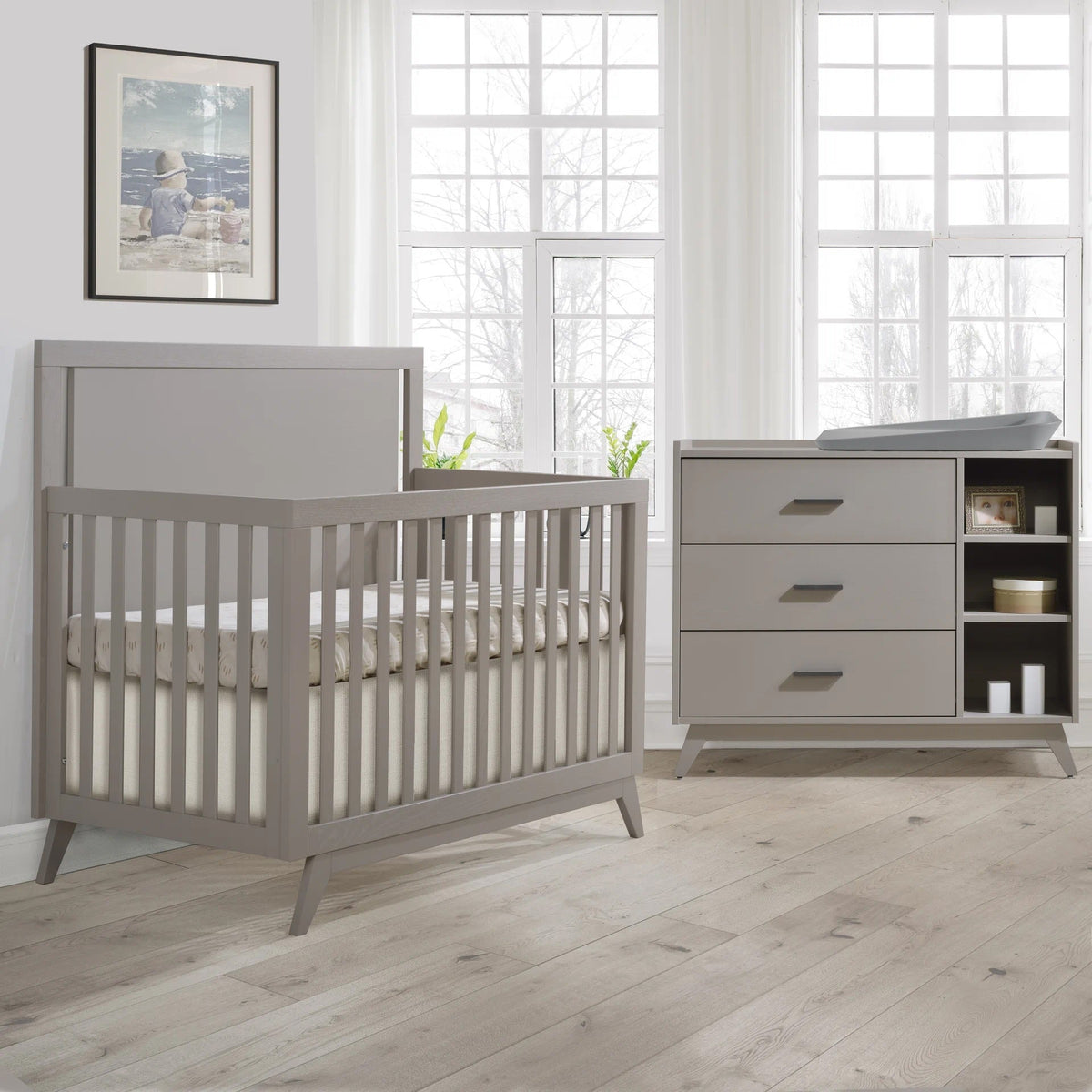 Tulip Sissi Crib-to-Double Bed + Combo Dresser Set