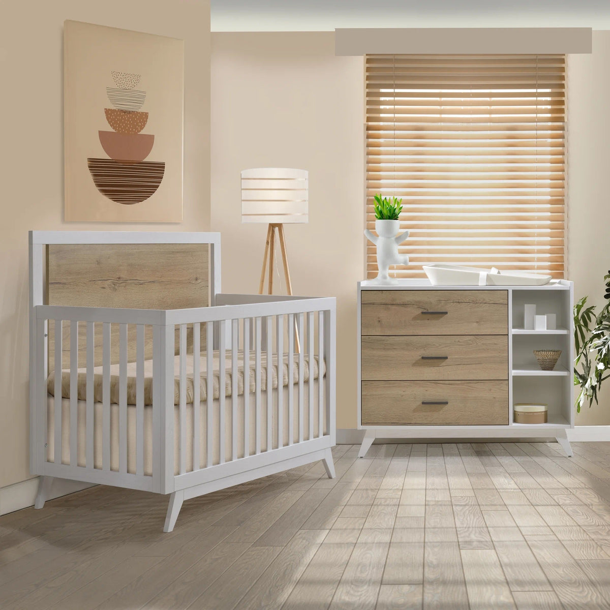 Tulip Sissi Crib-to-Double Bed + Combo Dresser Set