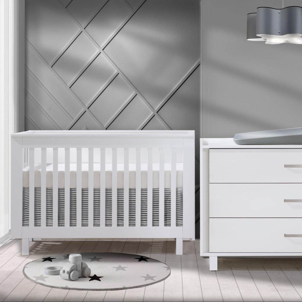 Tulip Urban Convertible Crib + 3-Drawer Dresser XL