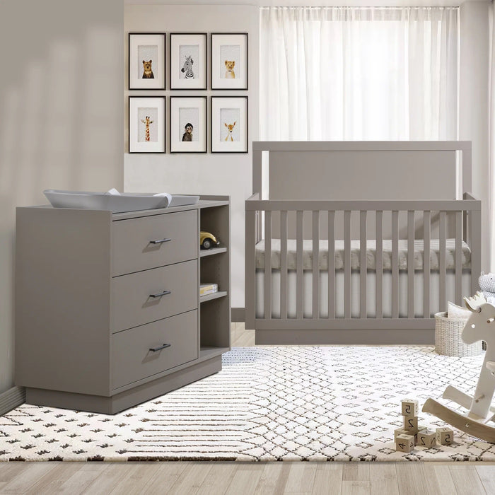Tulip Tito Crib-to-Double Bed + Combo Dresser Set