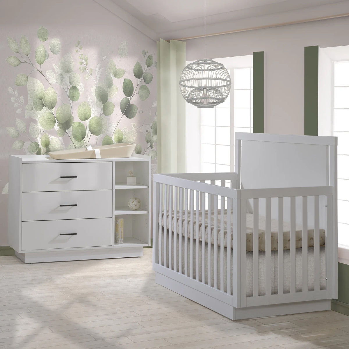 Tulip Tito Crib-to-Double Bed + Combo Dresser Set