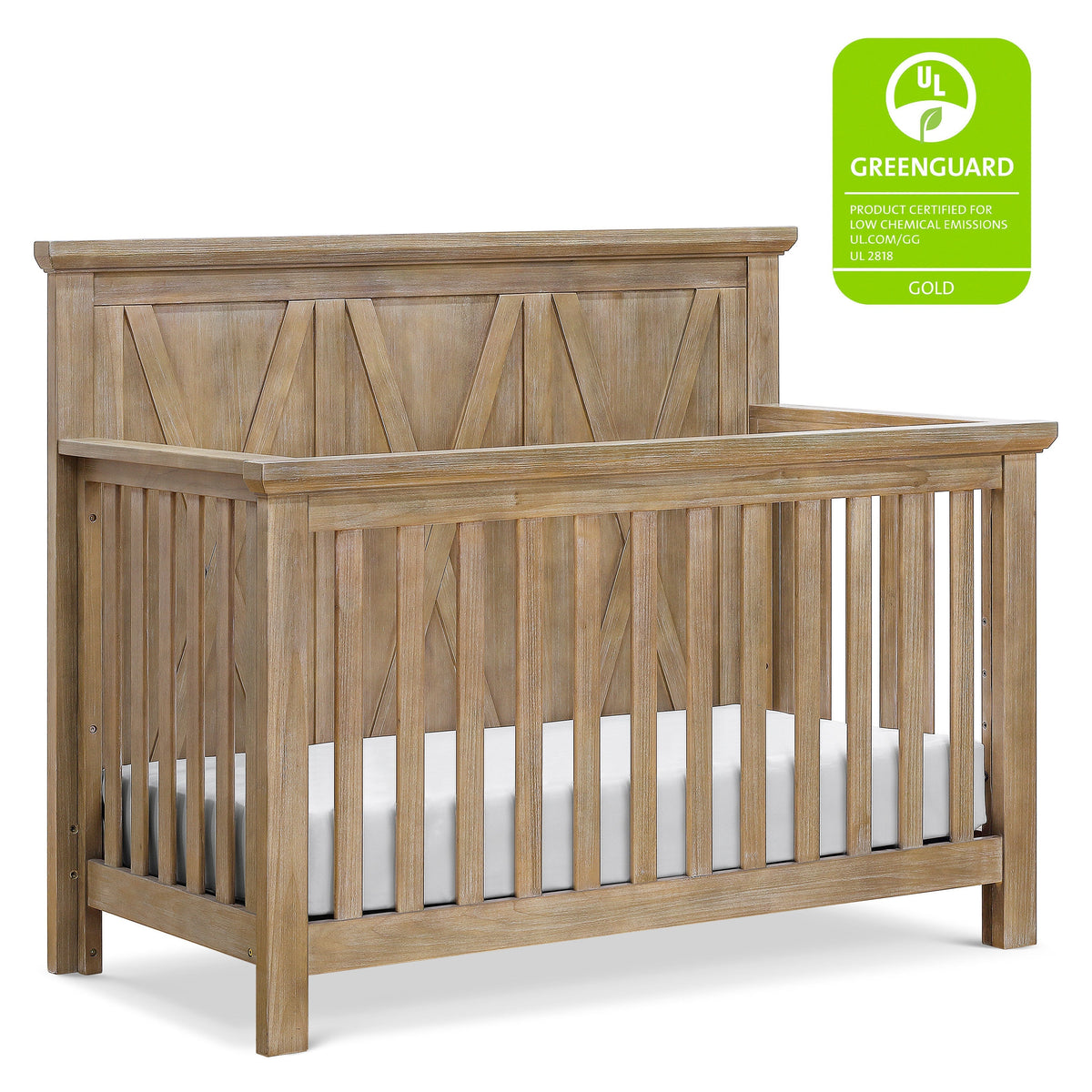 B14501DF,Monogram by Namesake,Emory Farmhouse 4-in-1 Convertible Crib in Driftwood