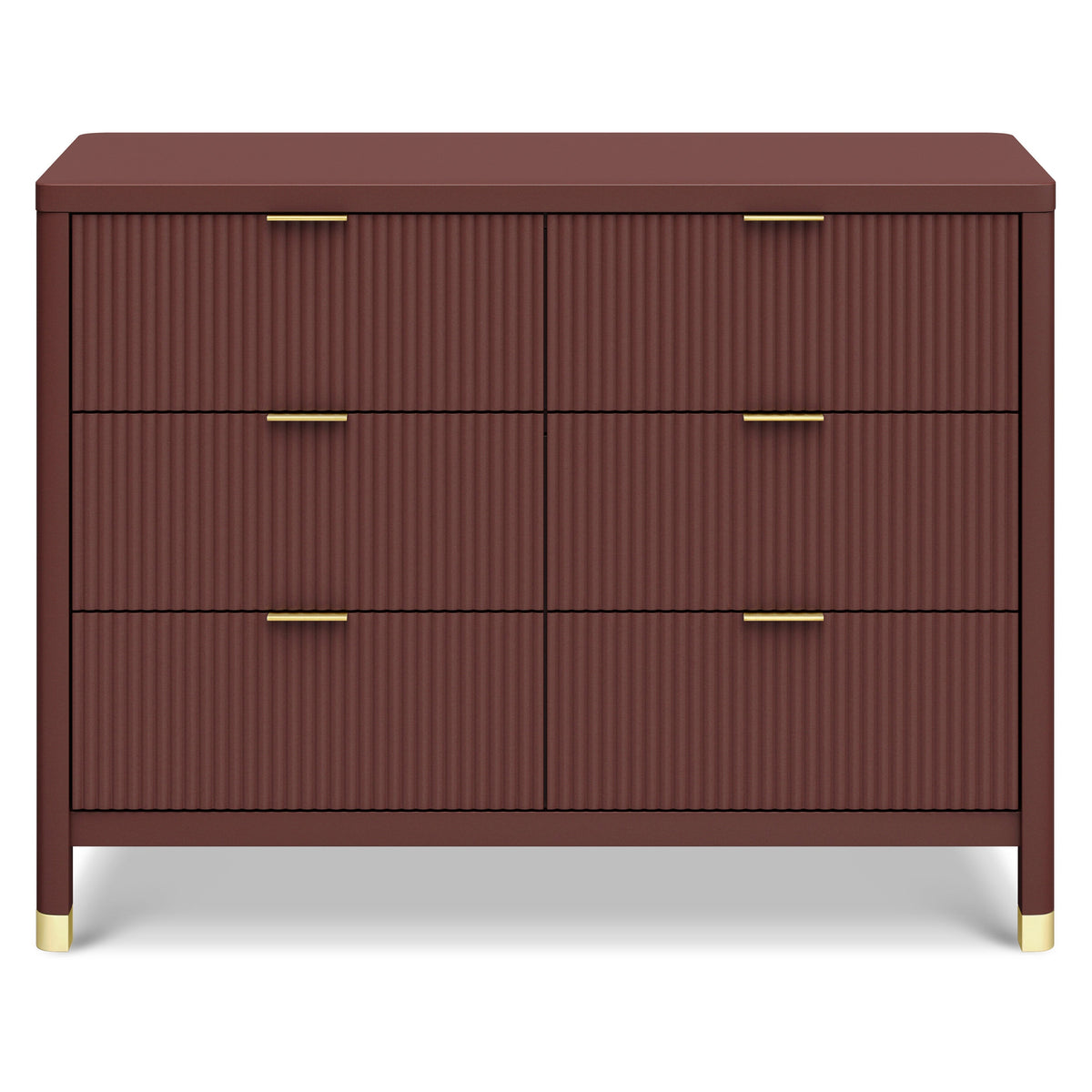 M26716CR,Namesake,Brimsley Tambour 6-Drawer Assembled Dresser in Crimson