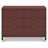 M26716CR,Namesake,Brimsley Tambour 6-Drawer Assembled Dresser in Crimson