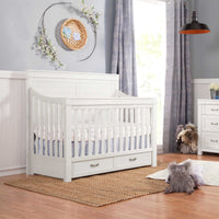 M21101HW,Namesake,Wesley Farmhouse Storage Crib in Heirloom White