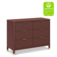 M26716CR,Namesake,Brimsley Tambour 6-Drawer Assembled Dresser in Crimson