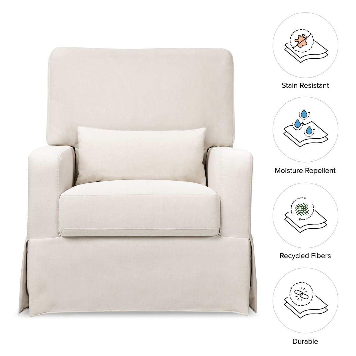 M21787PCMEW,Namesake,Crawford Pillowback Comfort Swivel Glider in Performance Cream Eco-Weave