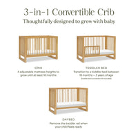 M23301HY,Namesake,Nantucket 3-in-1 Convertible Crib w/Toddler Bed Conversion Kit in Honey