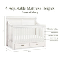M21101HW,Namesake,Wesley Farmhouse Storage Crib in Heirloom White