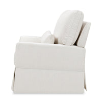 M21797FCS,Namesake,Crawford Chair and a Half Pillowback Swivel Glider in Fog Chatham Stripe Performance Eco-Weave