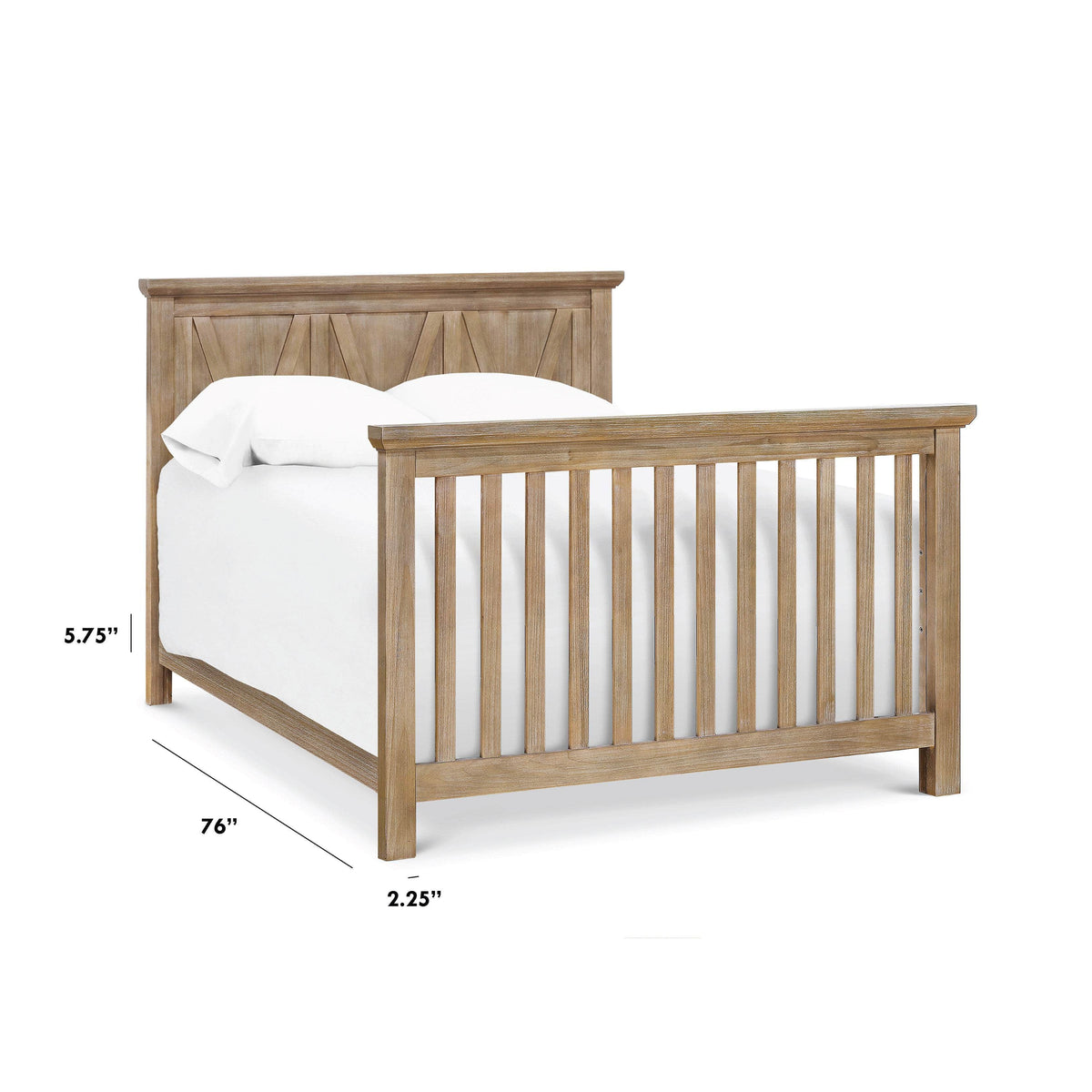 M7689DF,The MDB Family,Full Size Bed Conversion Kit in Driftwood