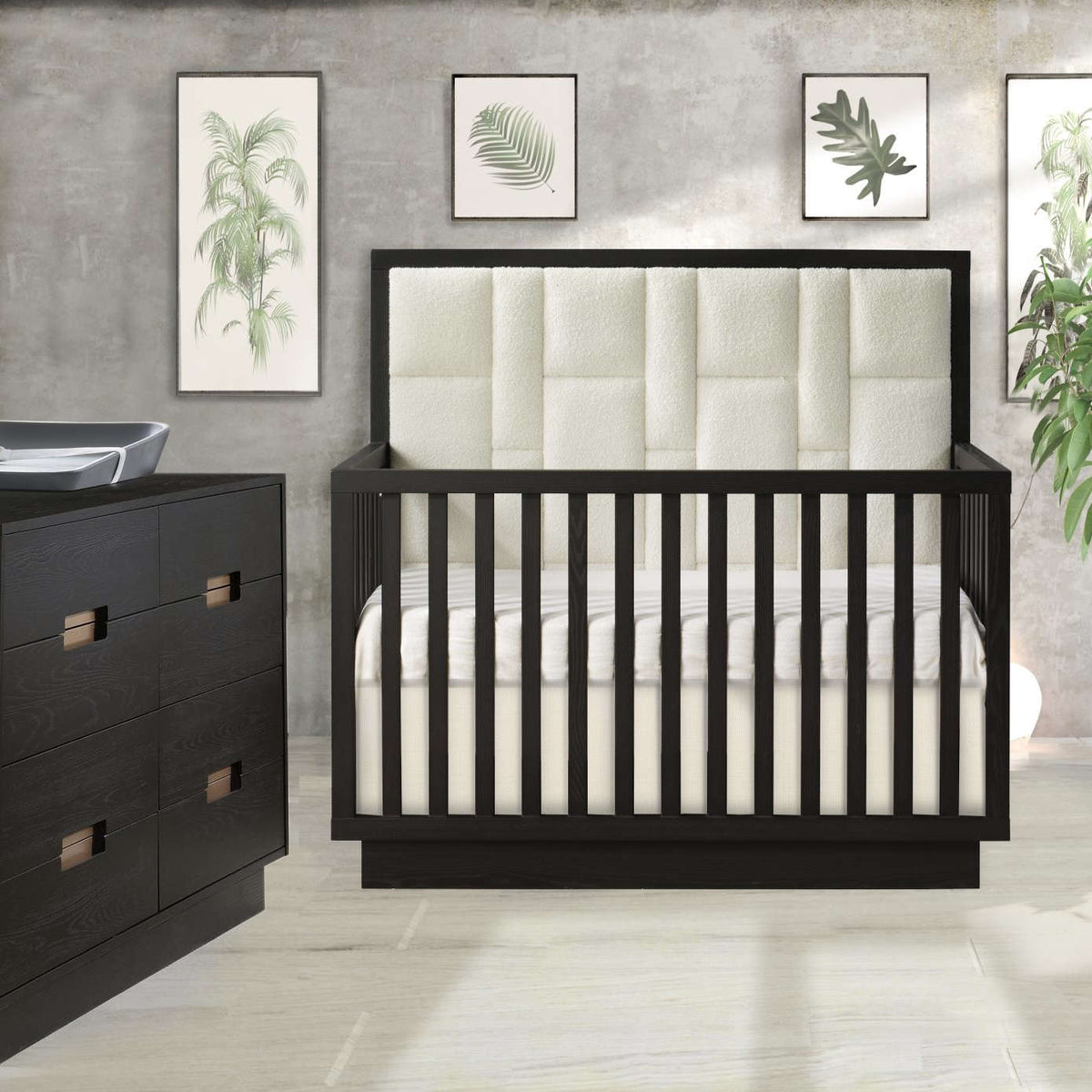 Natart Como 5-in-1 Convertible Crib with Upholstered Panel
