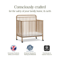 M15398VG,Namesake,Winston 4-in-1 Convertible Mini Crib in Vintage Gold