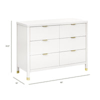 M26716RW,Namesake,Brimsley Tambour 6-Drawer Assembled Dresser in Warm White
