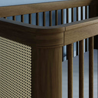 M23701NLBC,Namesake,Marin with Cane 3-in-1 Convertible Crib in Natural Walnut and Blonde Cane