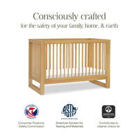 M23301HY,Namesake,Nantucket 3-in-1 Convertible Crib w/Toddler Bed Conversion Kit in Honey