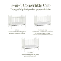 B15501WX,Namesake,Abigail 3-in-1 Convertible Crib in Washed White