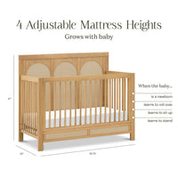 M24801HYPSEW,Namesake,Eloise 4-in-1 Convertible Crib in Honey & Performance Sand Eco-Weave