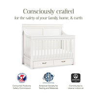 M21101HW,Namesake,Wesley Farmhouse Storage Crib in Heirloom White