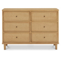 M23716HYHC,Namesake,Marin with Cane 6 Drawer Assembled Dresser in Honey and Honey Cane