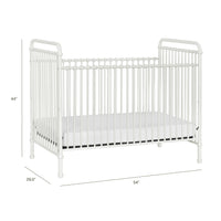 B15501WX,Namesake,Abigail 3-in-1 Convertible Crib in Washed White