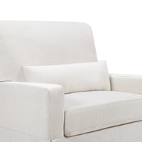 M21797FCS,Namesake,Crawford Chair and a Half Pillowback Swivel Glider in Fog Chatham Stripe Performance Eco-Weave