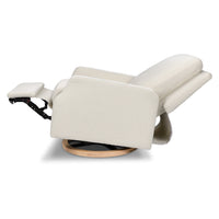 M22286WBLB,Namesake,Crewe Electronic Swivel Glider Recliner in Ivory Boucle w/Light Wood Base