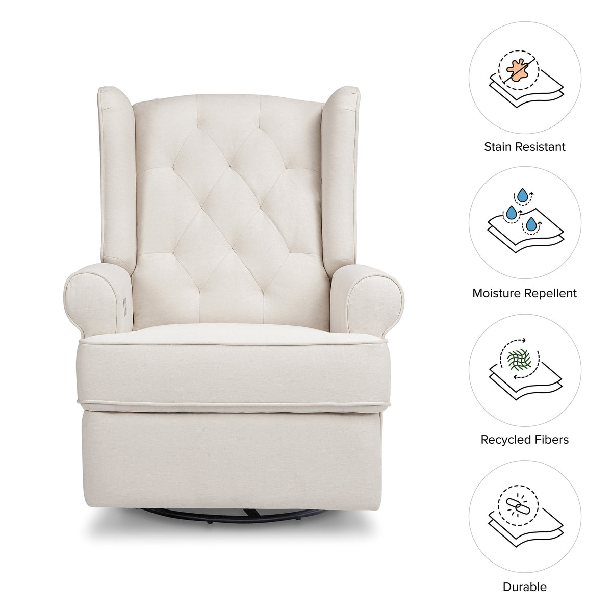M21987PCMEW,Namesake,Harbour Power Recliner in Performance Cream Eco-Weave