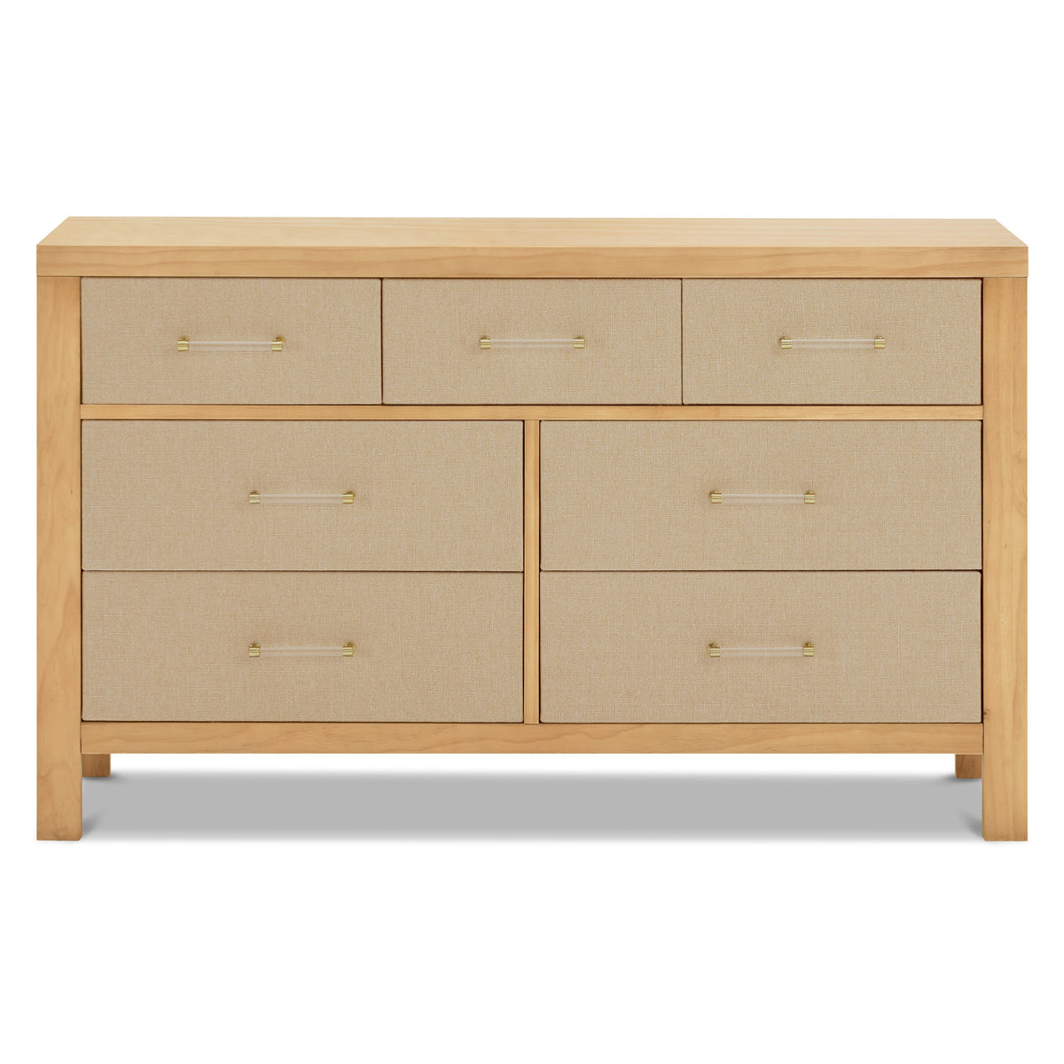 M24816HYPSEW,Namesake,Eloise 7-Drawer Assembled Dresser in Honey & Performance Sand Eco-Weave