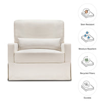 M21797PCMEW,Namesake,Crawford Chair and a Half Pillowback Swivel Glider in Performance Cream Eco Weave
