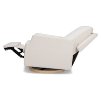 M22286PCMEWLB,Namesake,Crewe Electronic Swivel Glider Recliner in Performance Cream Eco-Weave w/Light Wood Base