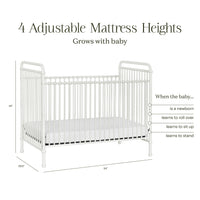 B15501WX,Namesake,Abigail 3-in-1 Convertible Crib in Washed White