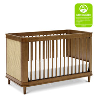 M23701NLBC,Namesake,Marin with Cane 3-in-1 Convertible Crib in Natural Walnut and Blonde Cane