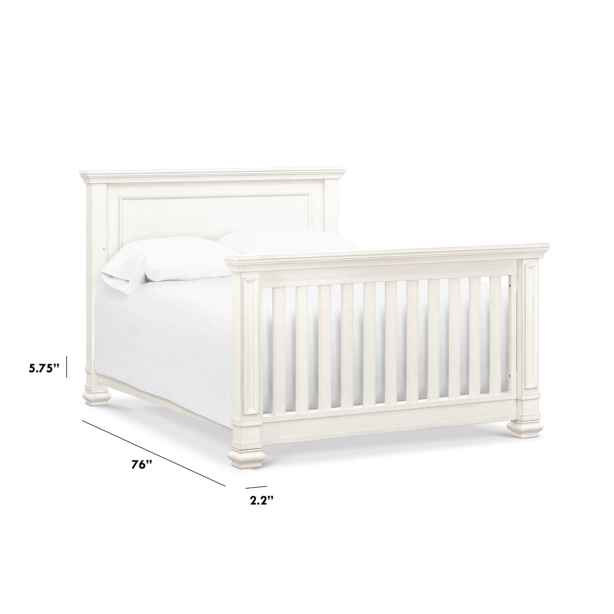 M7689CW,The MDB Family,Full Size Bed Conversion Kit in Coastal White