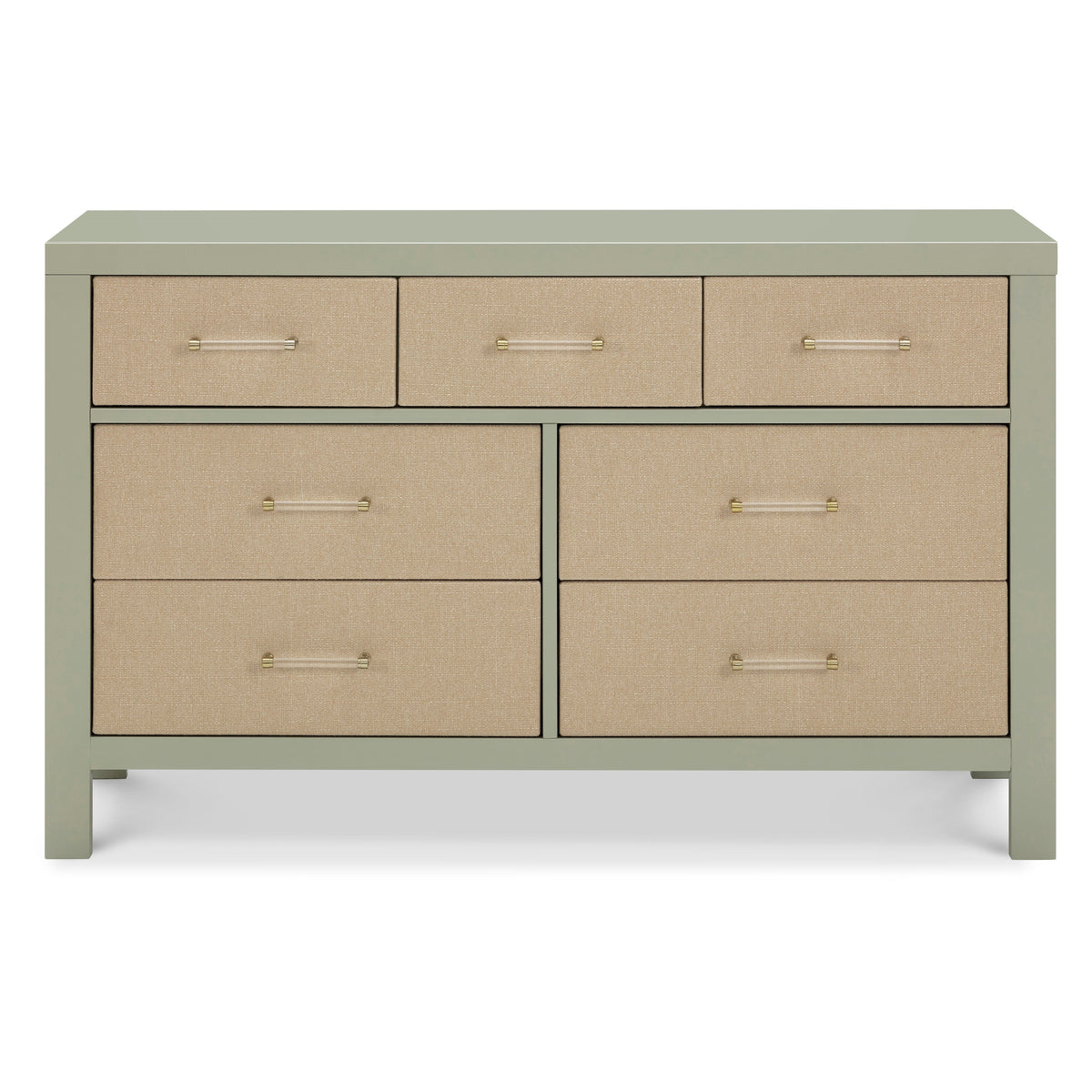 M24816FSPSEW,Namesake,Eloise 7-Drawer Assembled Dresser in French Sage and Performance Sand Eco-Weave