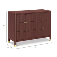M26716CR,Namesake,Brimsley Tambour 6-Drawer Assembled Dresser in Crimson