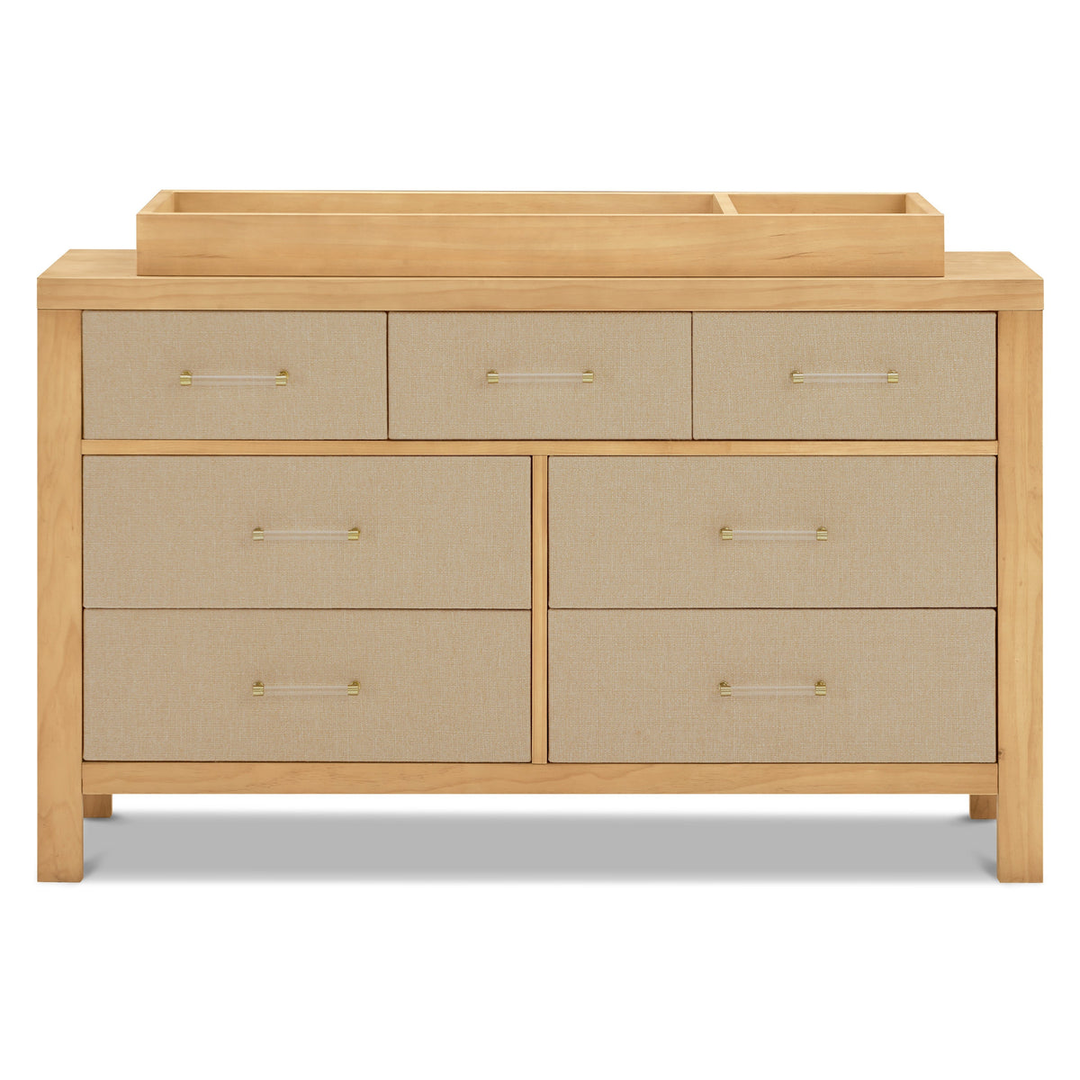 M24816HYPSEW,Namesake,Eloise 7-Drawer Assembled Dresser in Honey & Performance Sand Eco-Weave