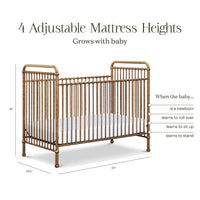 M15501VG,Namesake,Abigail 3-in-1 Convertible Crib in Vintage Gold