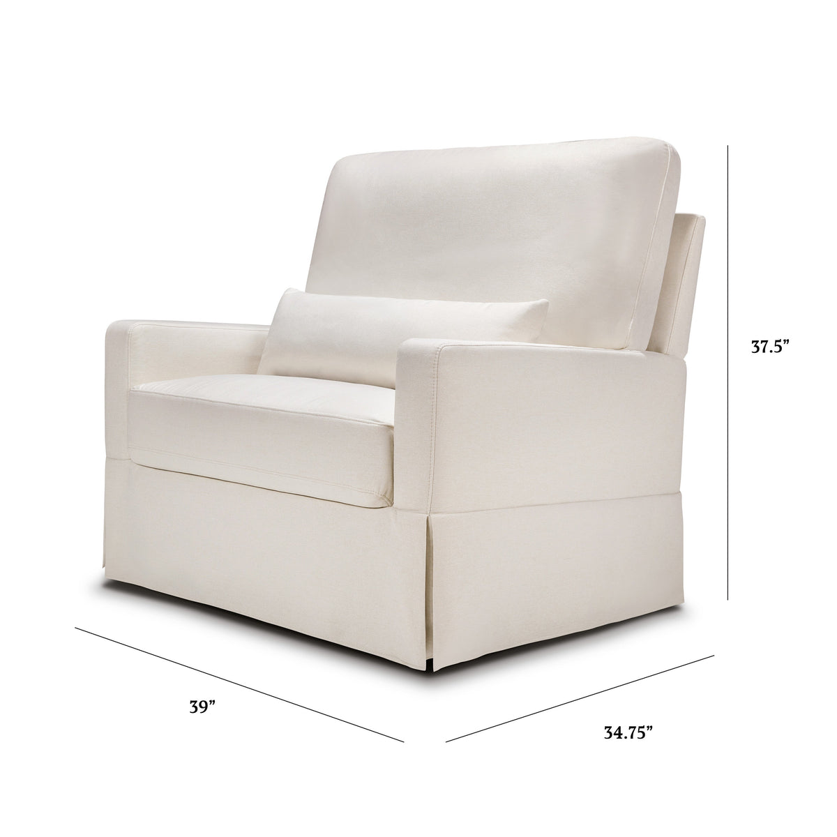 M21797PCMEW,Namesake,Crawford Chair and a Half Pillowback Swivel Glider in Performance Cream Eco Weave