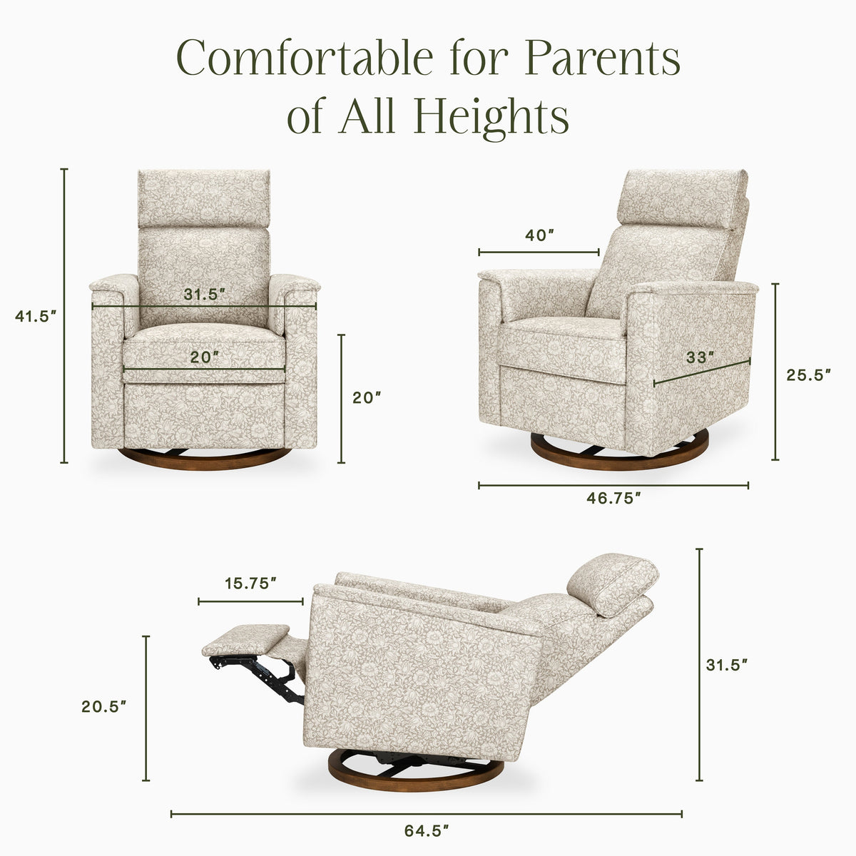 Morris & Co. x Namesake Willa Plus Power Glider Recliner w/ Power Headrest