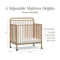 M15398VG,Namesake,Winston 4-in-1 Convertible Mini Crib in Vintage Gold