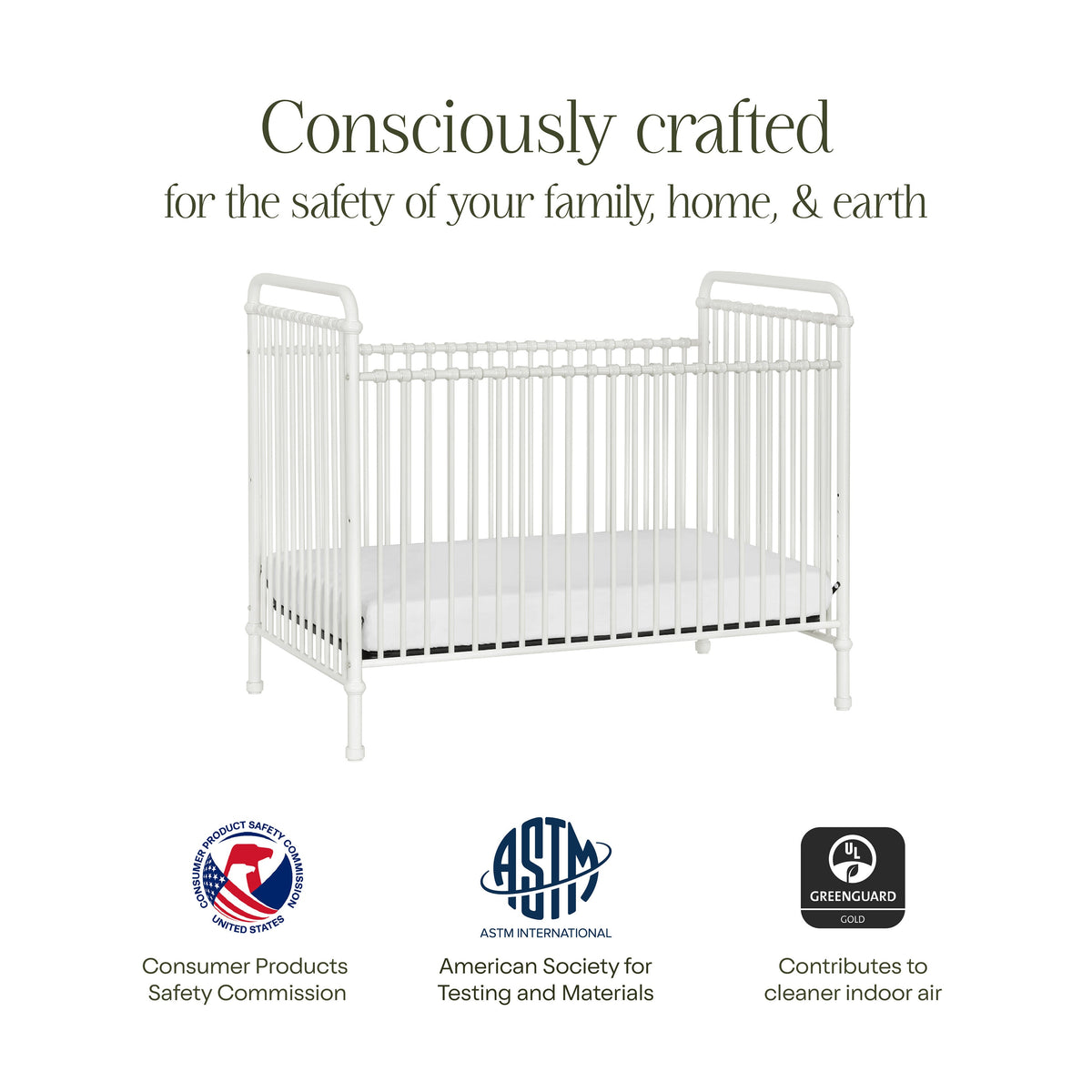 B15501WX,Namesake,Abigail 3-in-1 Convertible Crib in Washed White