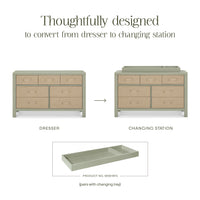 M24816FSPSEW,Namesake,Eloise 7-Drawer Assembled Dresser in French Sage and Performance Sand Eco-Weave