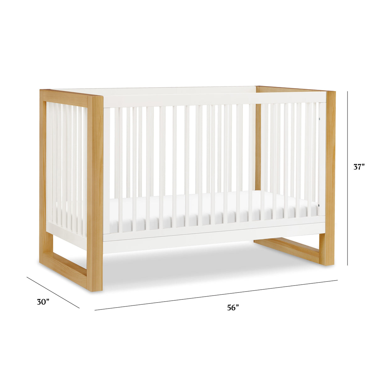 M23301RWHY,Namesake,Nantucket 3-in-1 Convertible Crib w/Toddler Bed Conversion Kit in Warm White/Honey