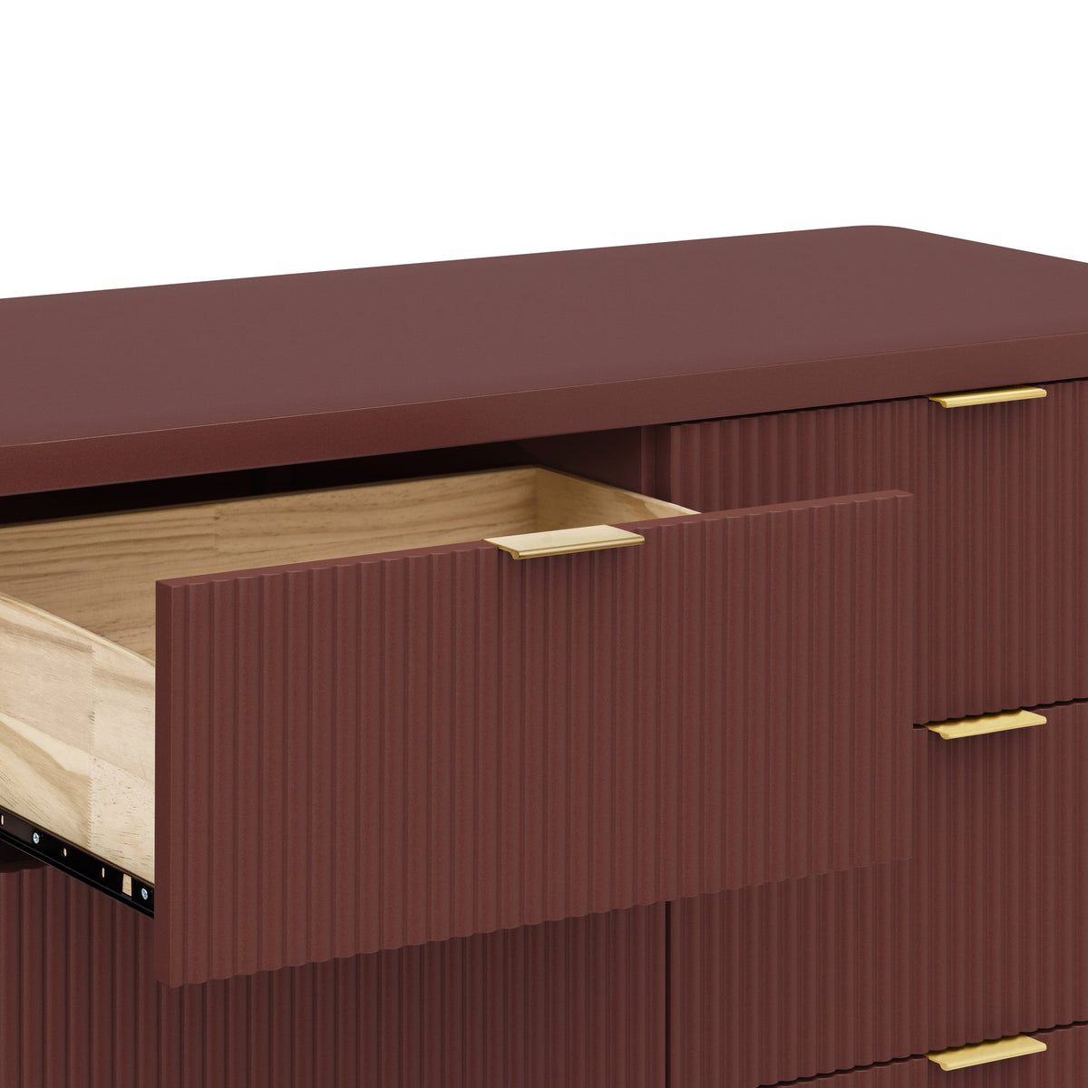M26716CR,Namesake,Brimsley Tambour 6-Drawer Assembled Dresser in Crimson