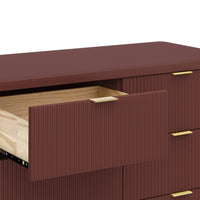 M26716CR,Namesake,Brimsley Tambour 6-Drawer Assembled Dresser in Crimson